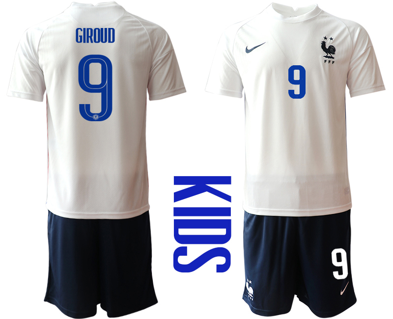 2021 France away Youth #9 soccer jerseys->youth soccer jersey->Youth Jersey